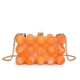 FASHIONABLE WAVE BEAD BOX BAG EVENING CLUTCH BAG_CWAB3249