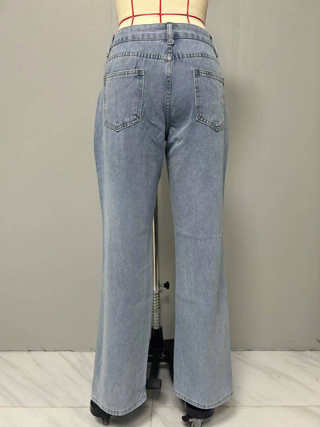 Stylish Retro Straight-Leg Baggy Denim Pants