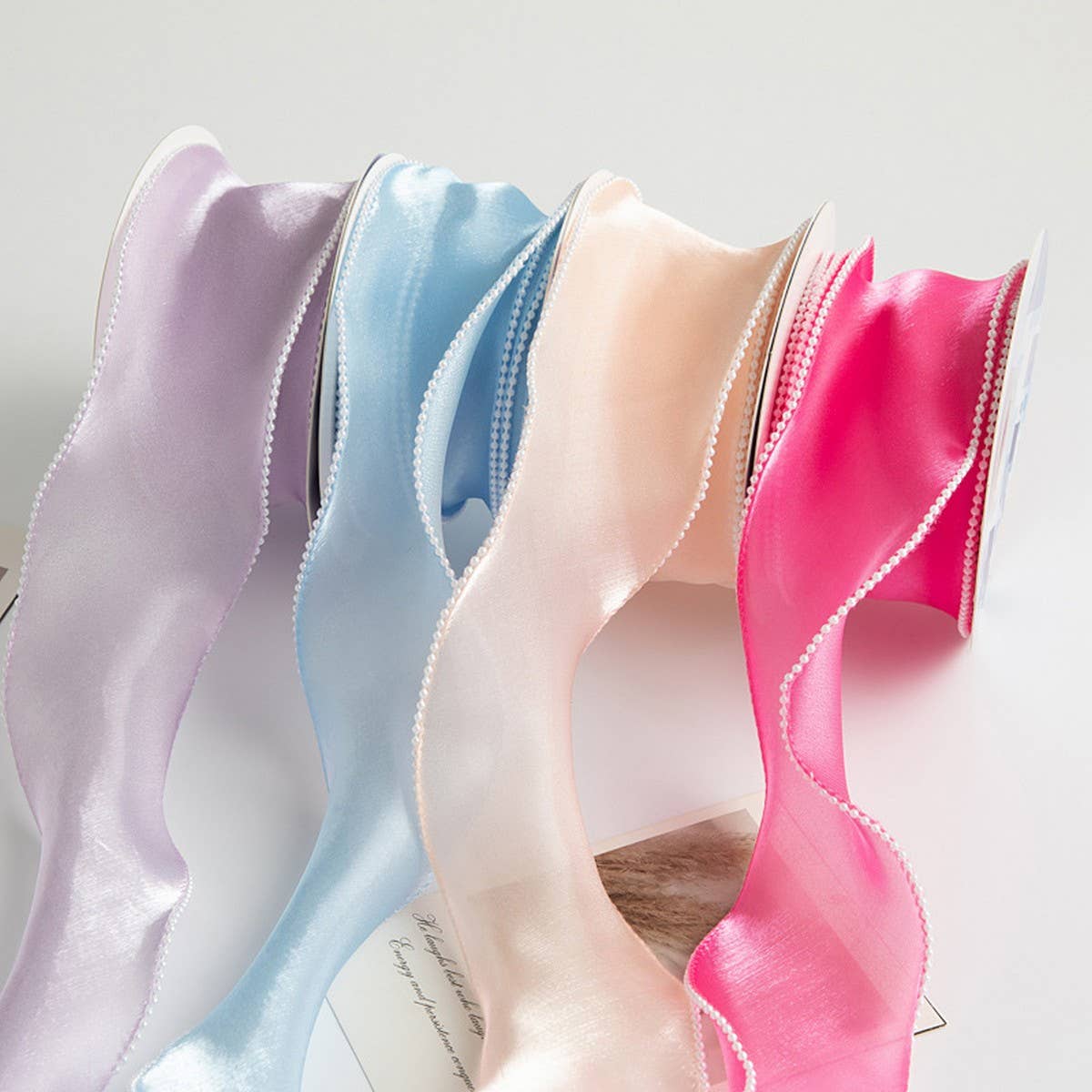 6CM PEARL FISHTAIL YARN RIBBON DIY RIBBON_CWMM5769