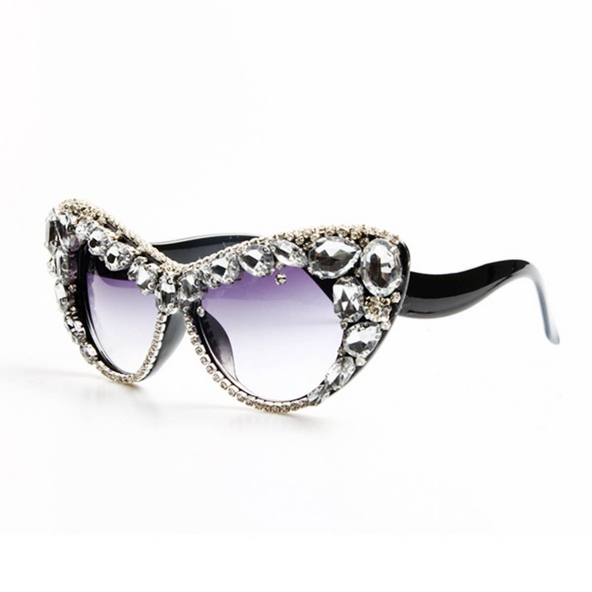 COLORFUL RHINESTONE CAT EYE SUNGLASSES_CWASG0790
