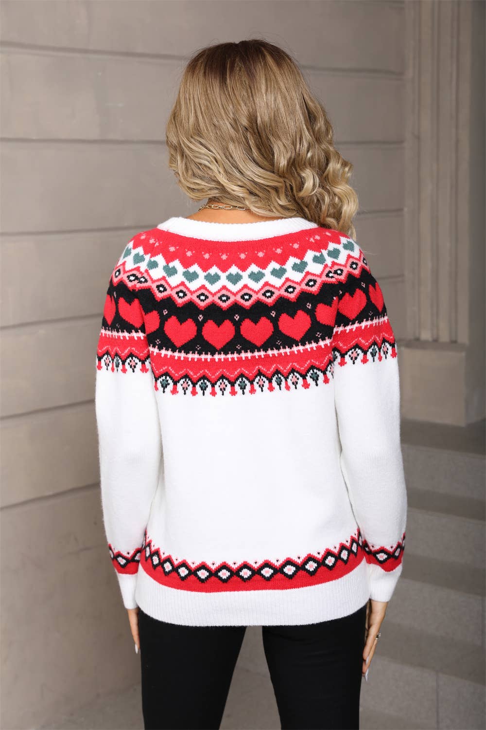 Valentines Day Ethnic-Style Jacquard Sweater