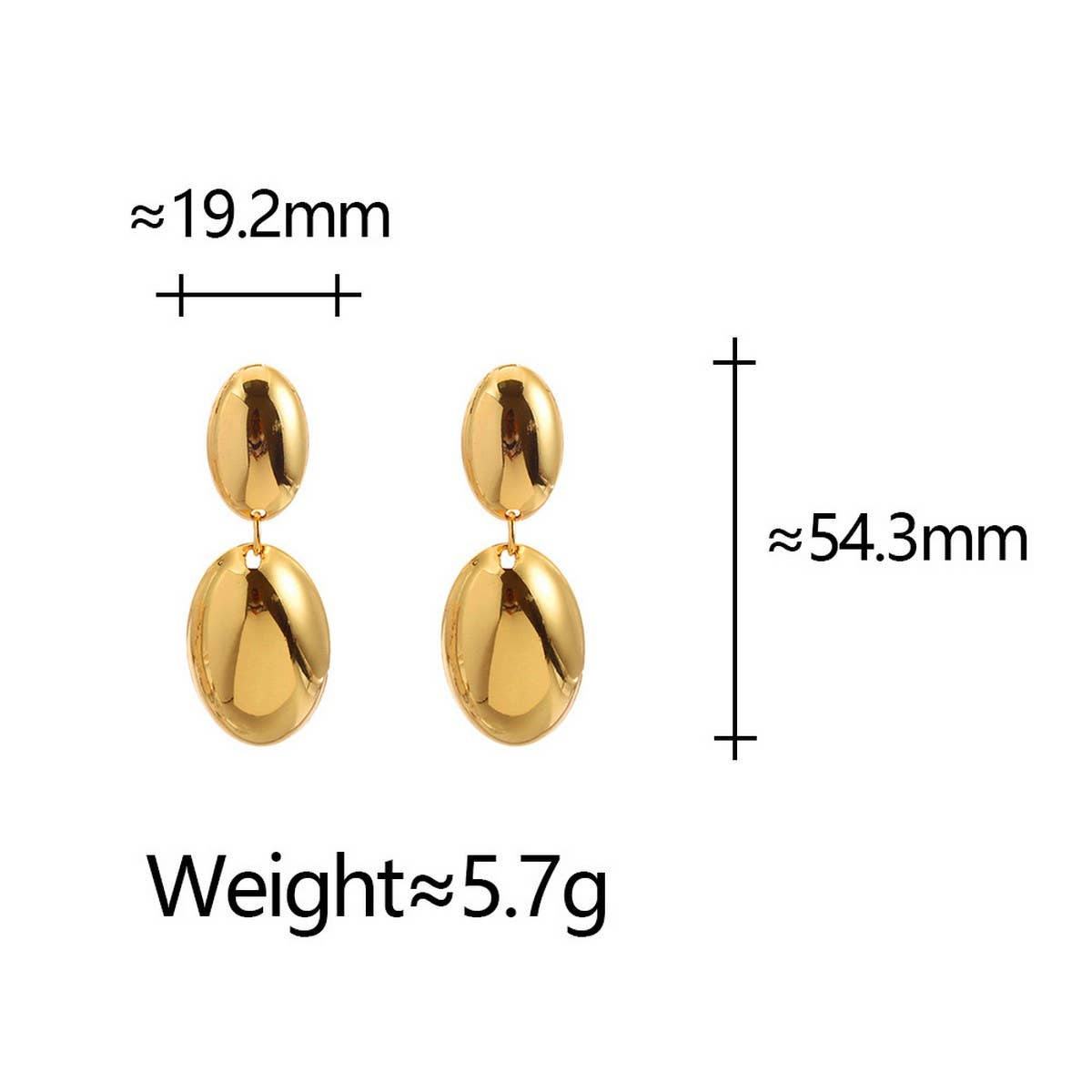NICHE HIGH END DESIGN PHOTOSENSITIVE OVAL EARRINGS_CWAJE3141