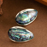 COLORFUL NATURAL ABALONE SILVER NEEDLE EARRINGS_CWMM4294