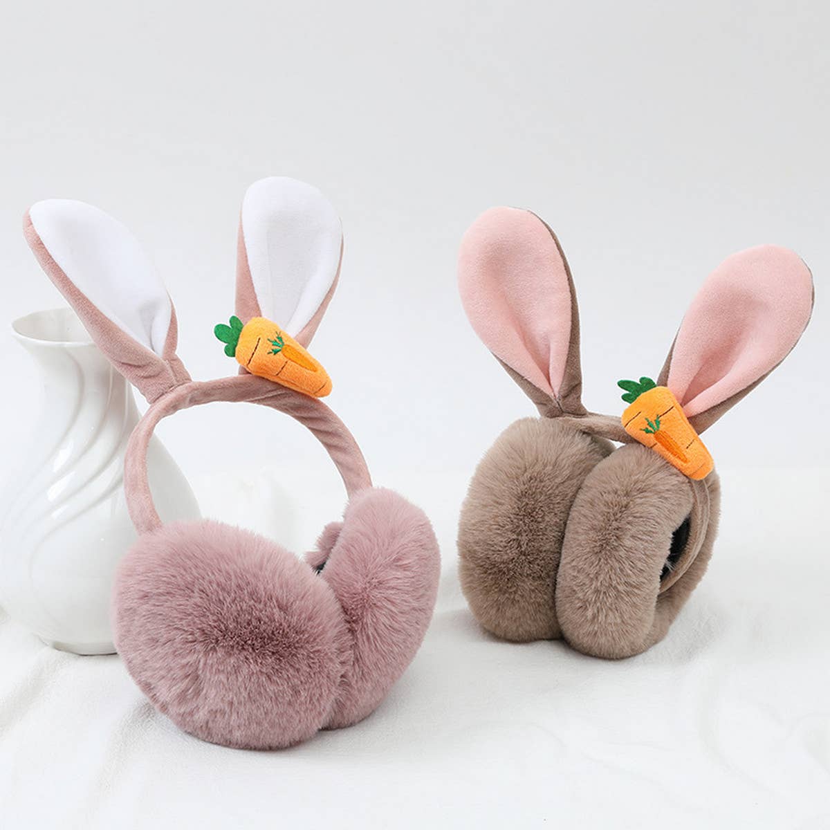 Women Cute Rabbit Ears Foldable Earmuffs_Cwmm1436