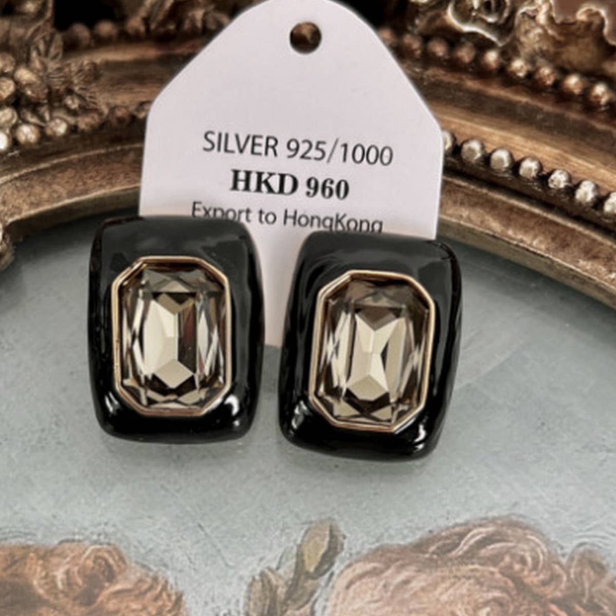 RETRO NOBLE ZIRCON GEOMETRIC LONG STUD EARRINGS_CWAJE1325