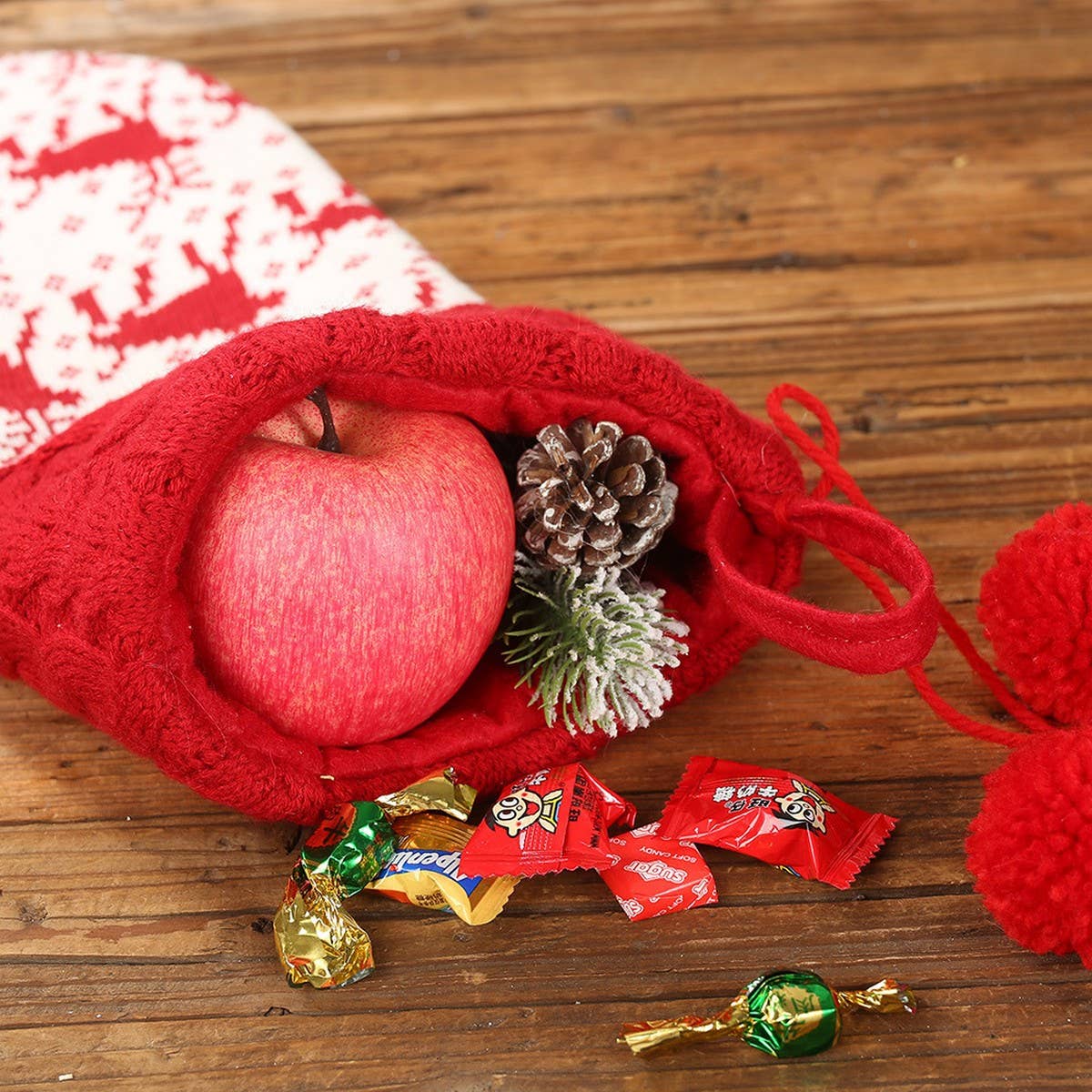 NEW CHRISTMAS CUTE KNITTED WOOL SOCKS GIFT BAG_CWMS1440