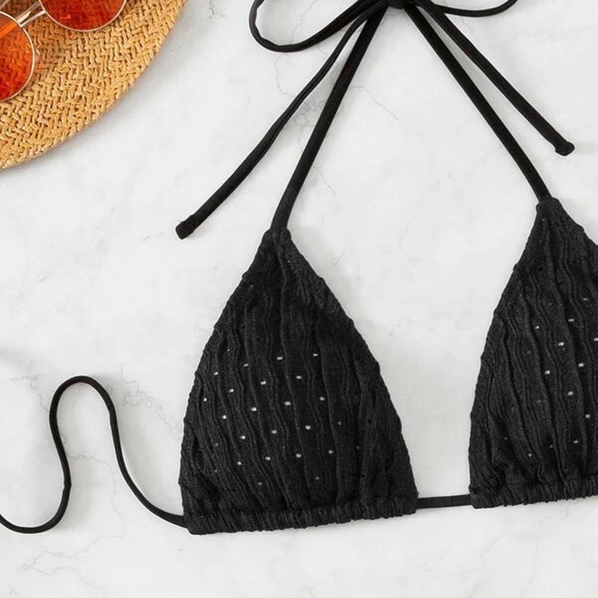 HIGH WAIST BIKINI SET SLIMMING SOLID COLOR SWIMSUIT_CWMW0155