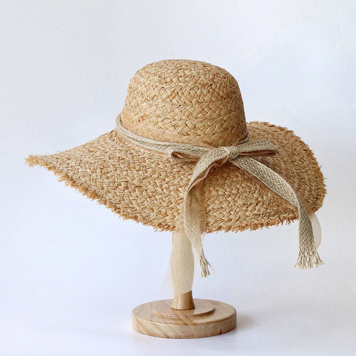 SUMMER LITERARY FUR EDGED SUN HAT_CWAH3396