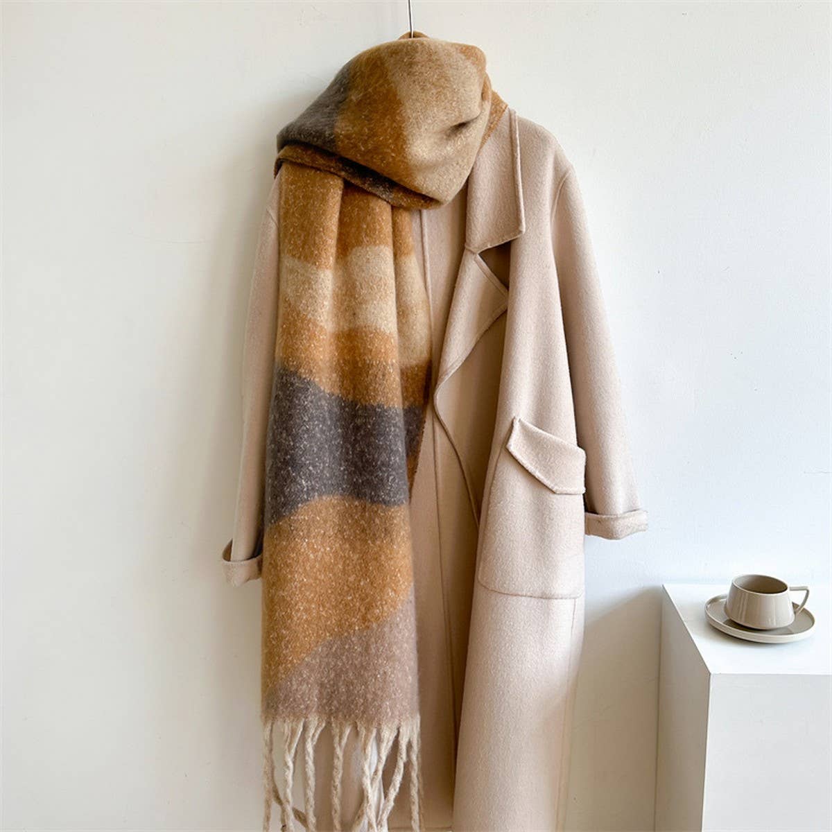 COLORBLOCK WINTER SCARF THICK WARM UNISEX WRAP_CWASC0969