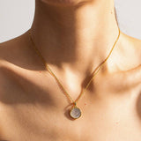 COLD STYLE SHELL ROUND PENDANT NECKLACE_CWAJE1439