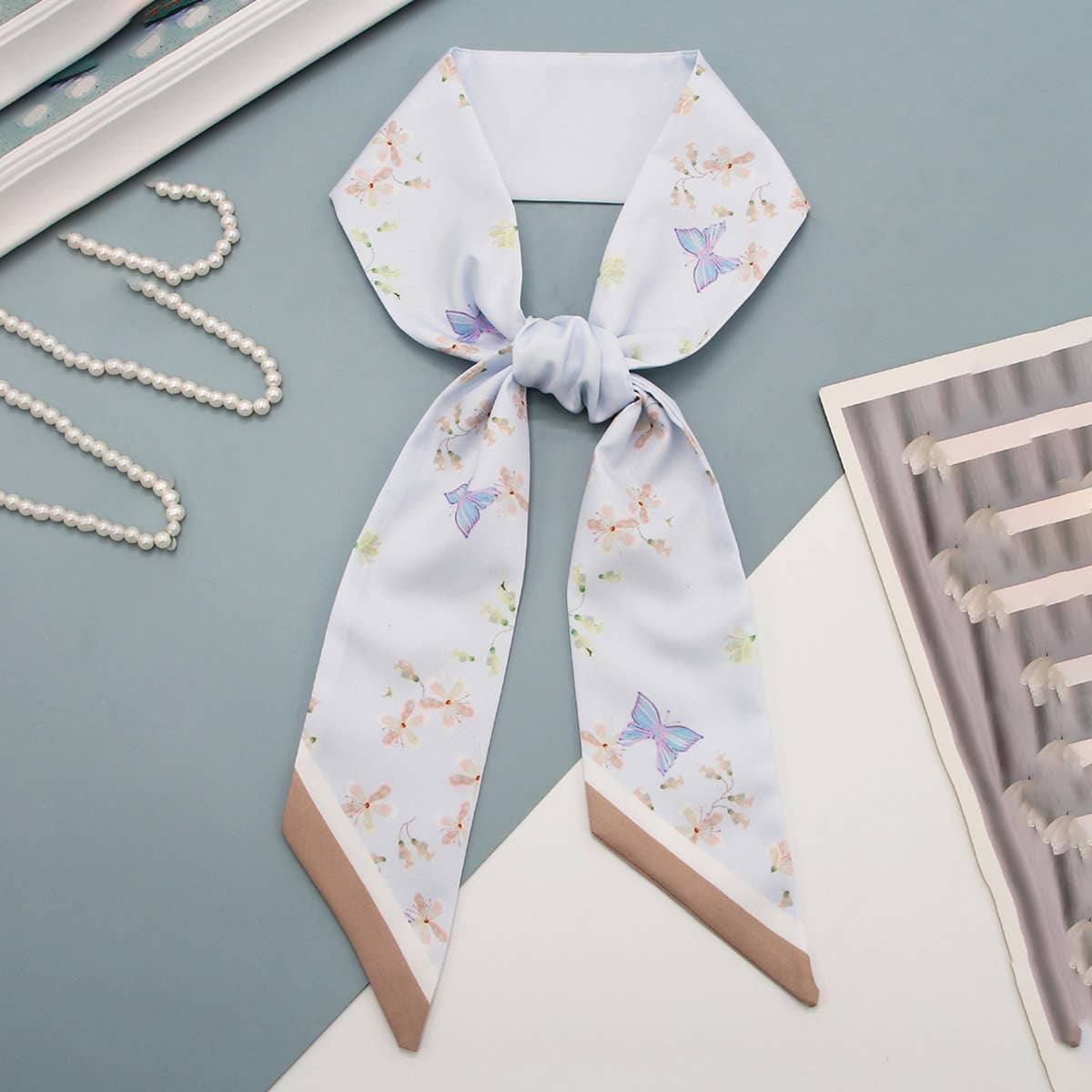 LONG BOHO SCARF HAIR RIBBON PURSE STRAP_CWASC0074