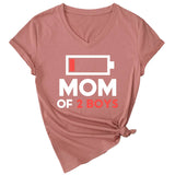Solid V-Neck Mother'S Day Blouse