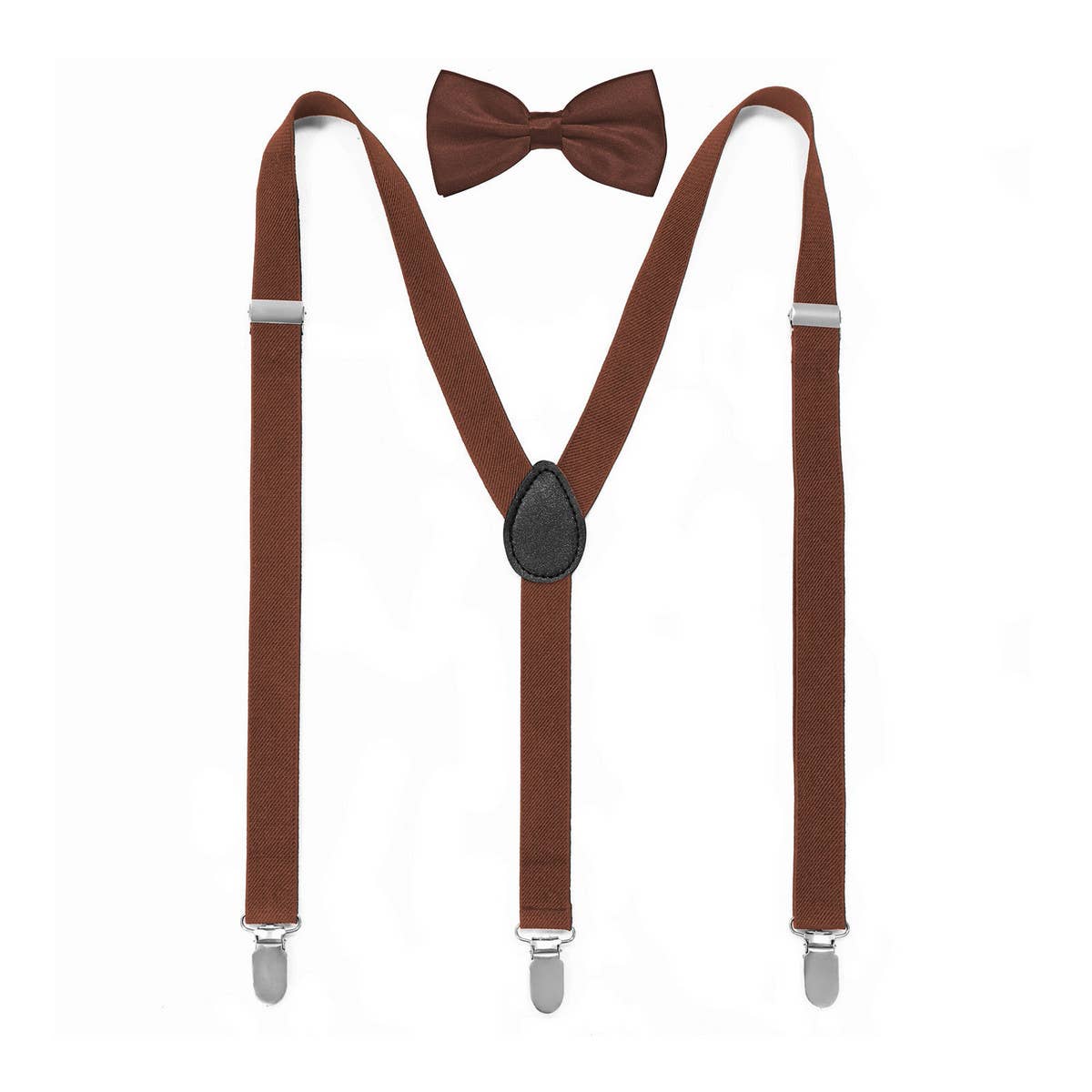 MULTICOLOR SOLID COLOR SUSPENDER CLIP BOW TIE SET_CWMM1105