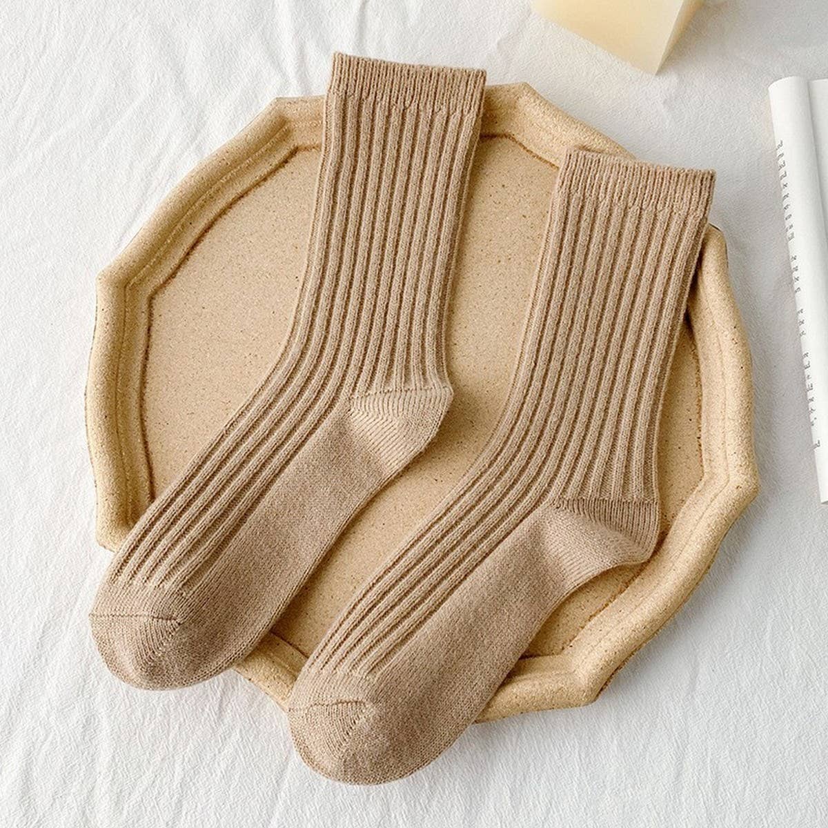 SOLID COLOR ALL MATCH WARM STACKED SOCKS_CWMS1064