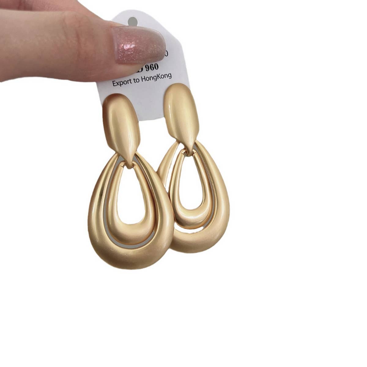 DOUBLE RING WATER DROP EARRINGS_CWAJE1310