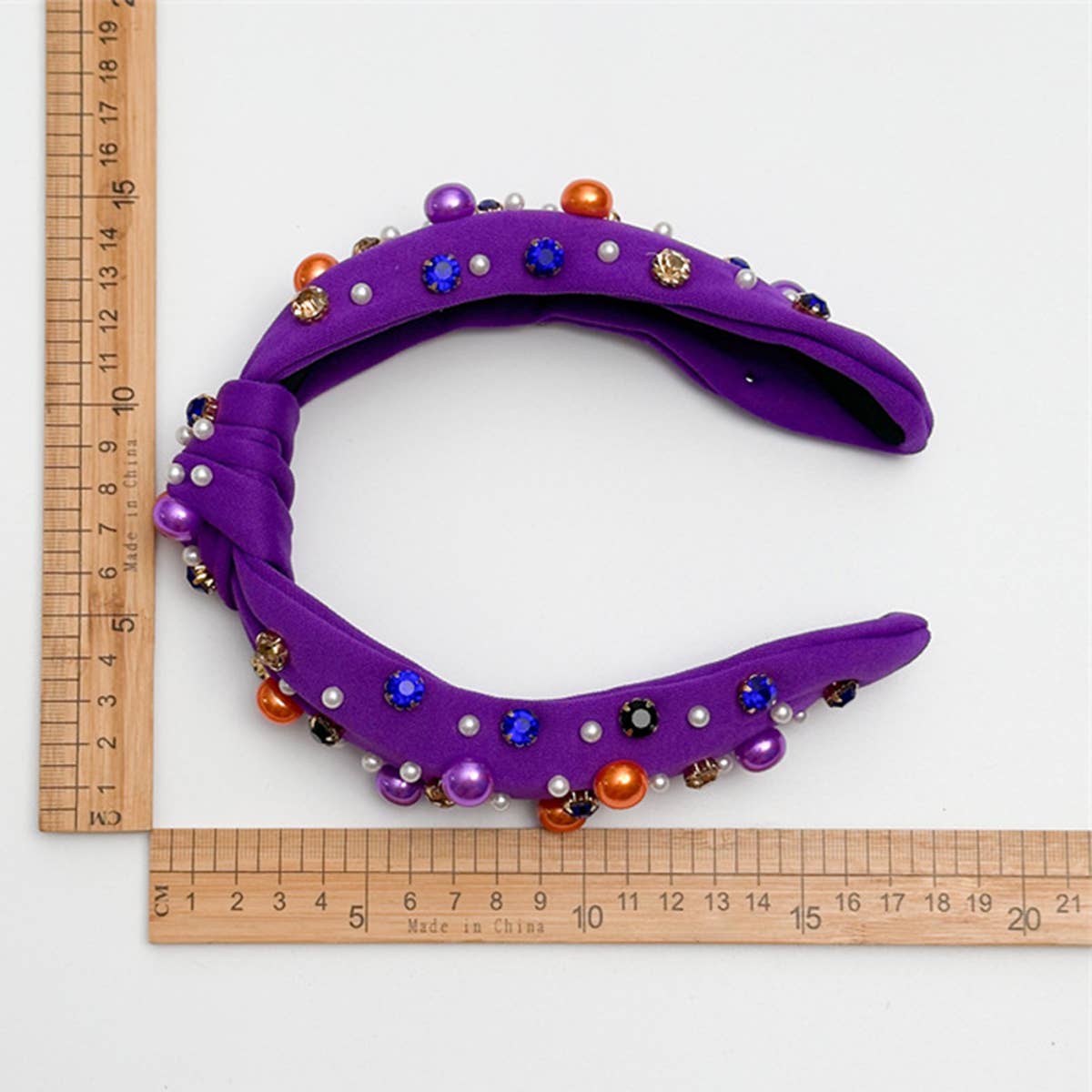 Halloween Knotted Headband Pearl Rhinestone_Cwaha07585