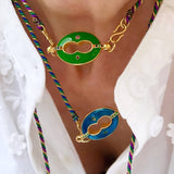 COLORFUL DOPAMINE LOVE LIPS PENDANT NECKLACE_CWMM5300