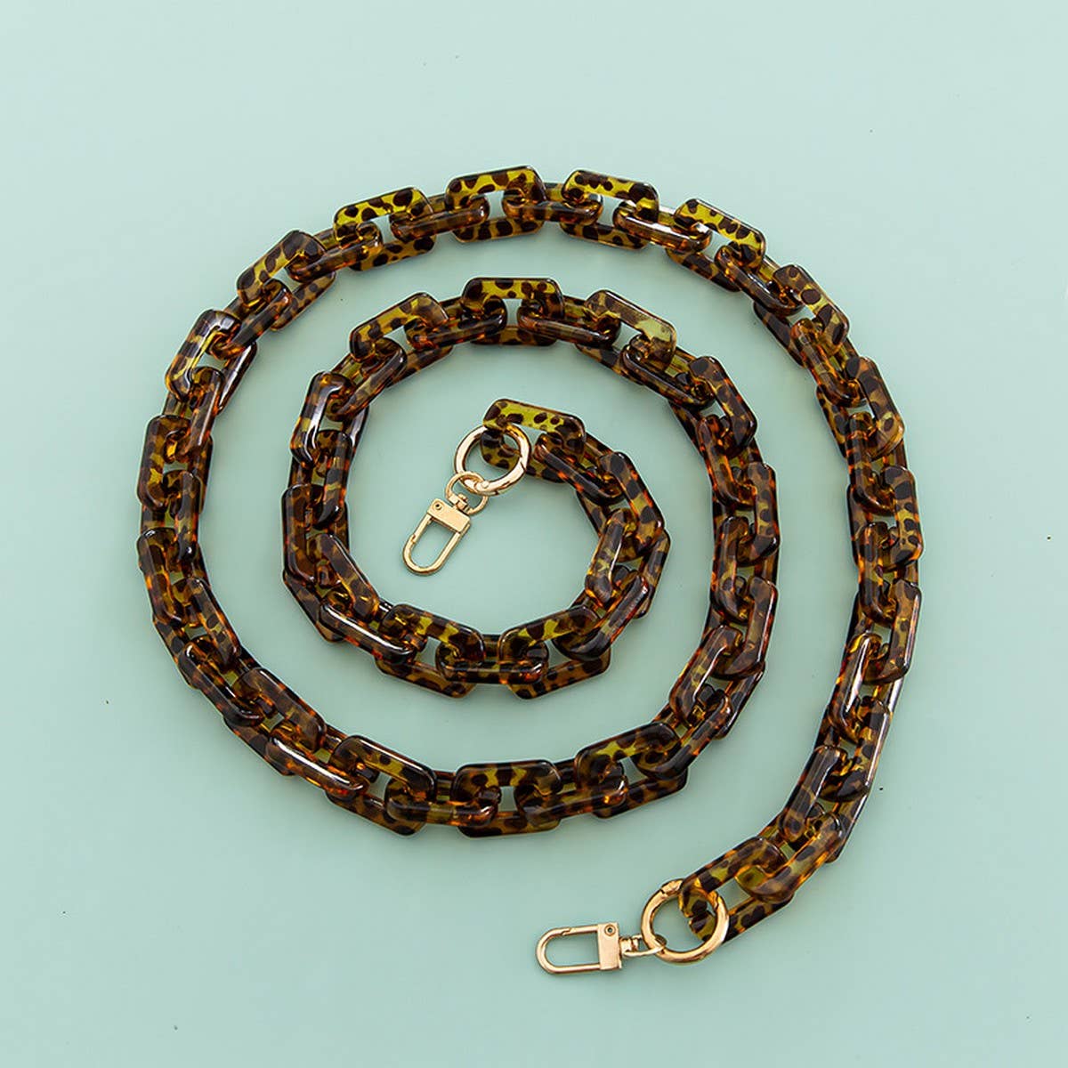 47 24ACRYLIC LEOPARD PRINT BAG CHAIN PHONE STRAP_CWMM5094