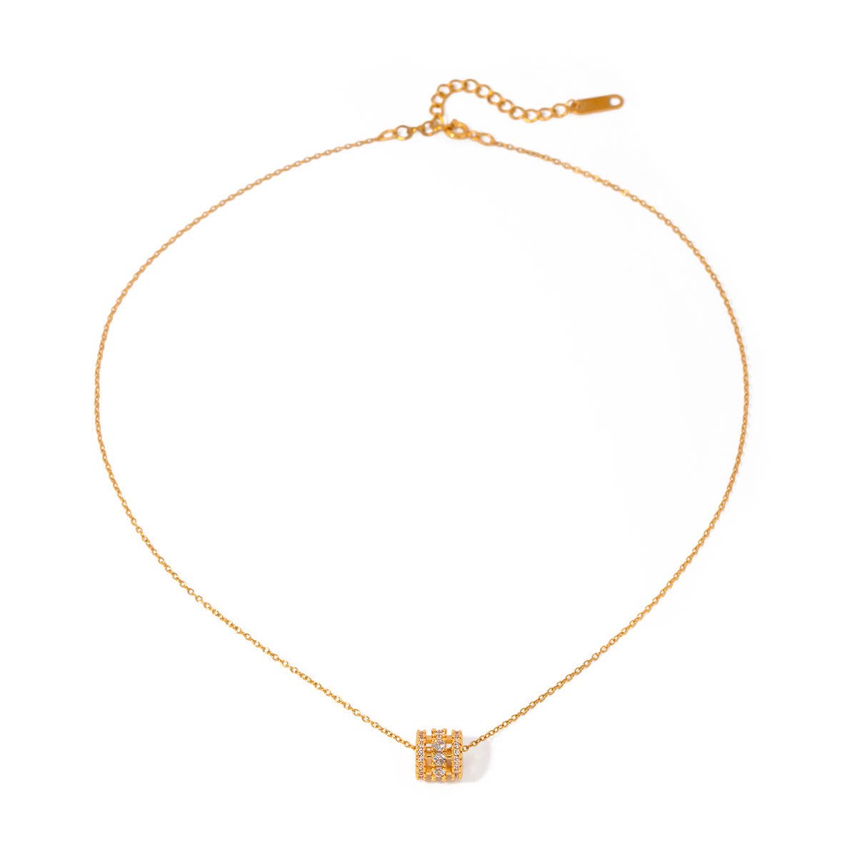 Versatile 18K Round Zirconia Necklace_Cwaha0905