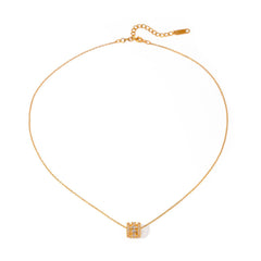 Versatile 18K Round Zirconia Necklace_Cwaha0905