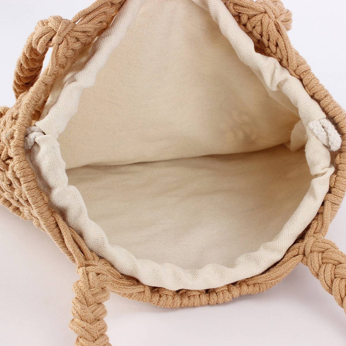 SOLID COLOR VERSATILE SIMPLE HOLLOW HAND WOVEN BAG_CWAB4686