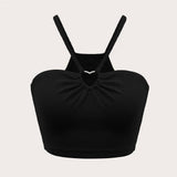 Ultra Short Love Loop Vest With Halter Topper