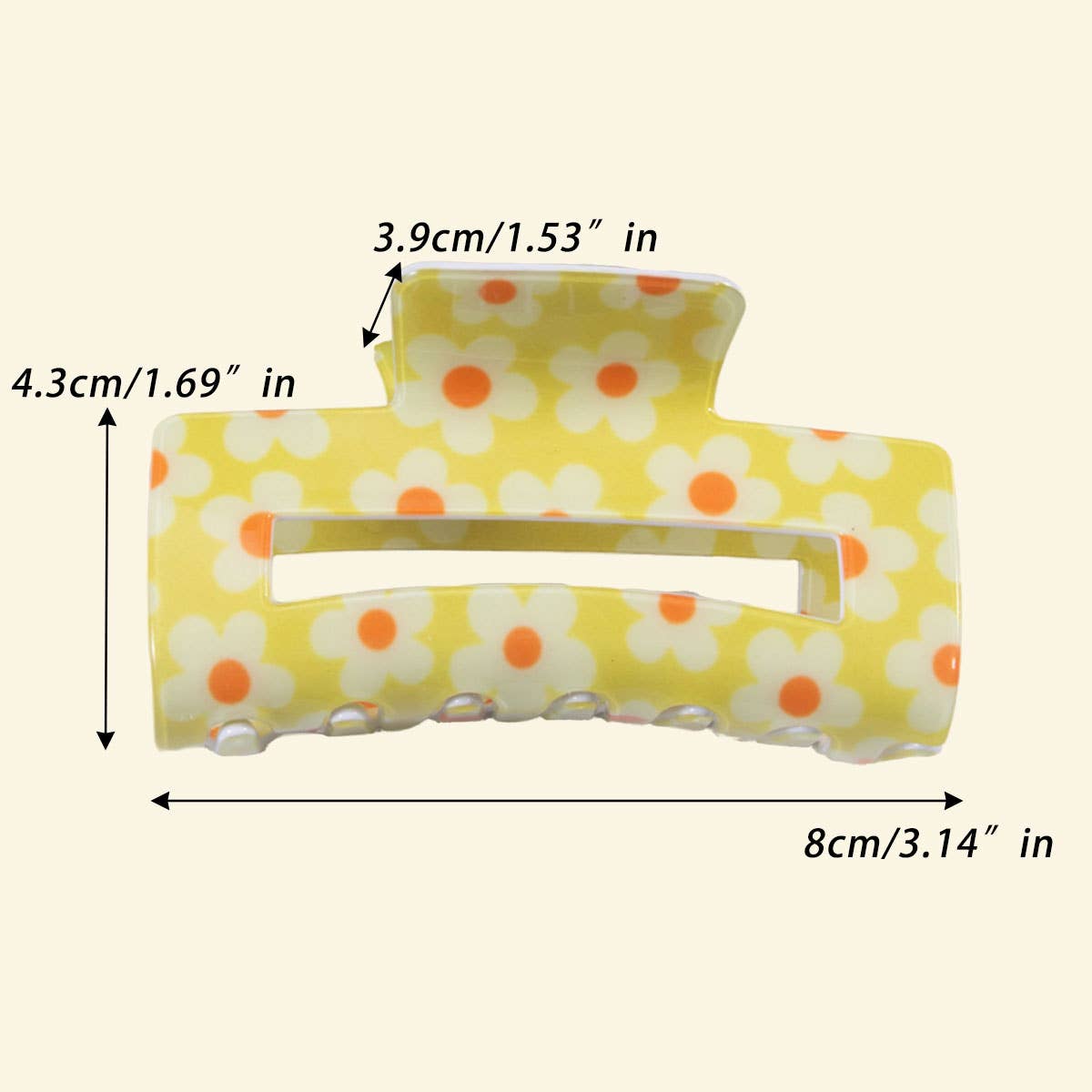 DOPAMINE FLOWER SQUARE HAIR CLAW CLIP CUTE STYLE_CWAHA1022