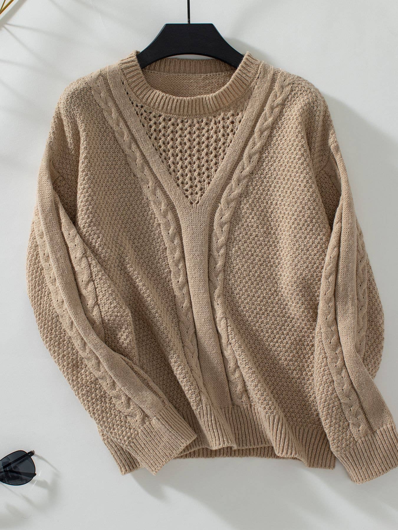 Solid Hollow-Out Pullover Vintage Kinky Knitwear