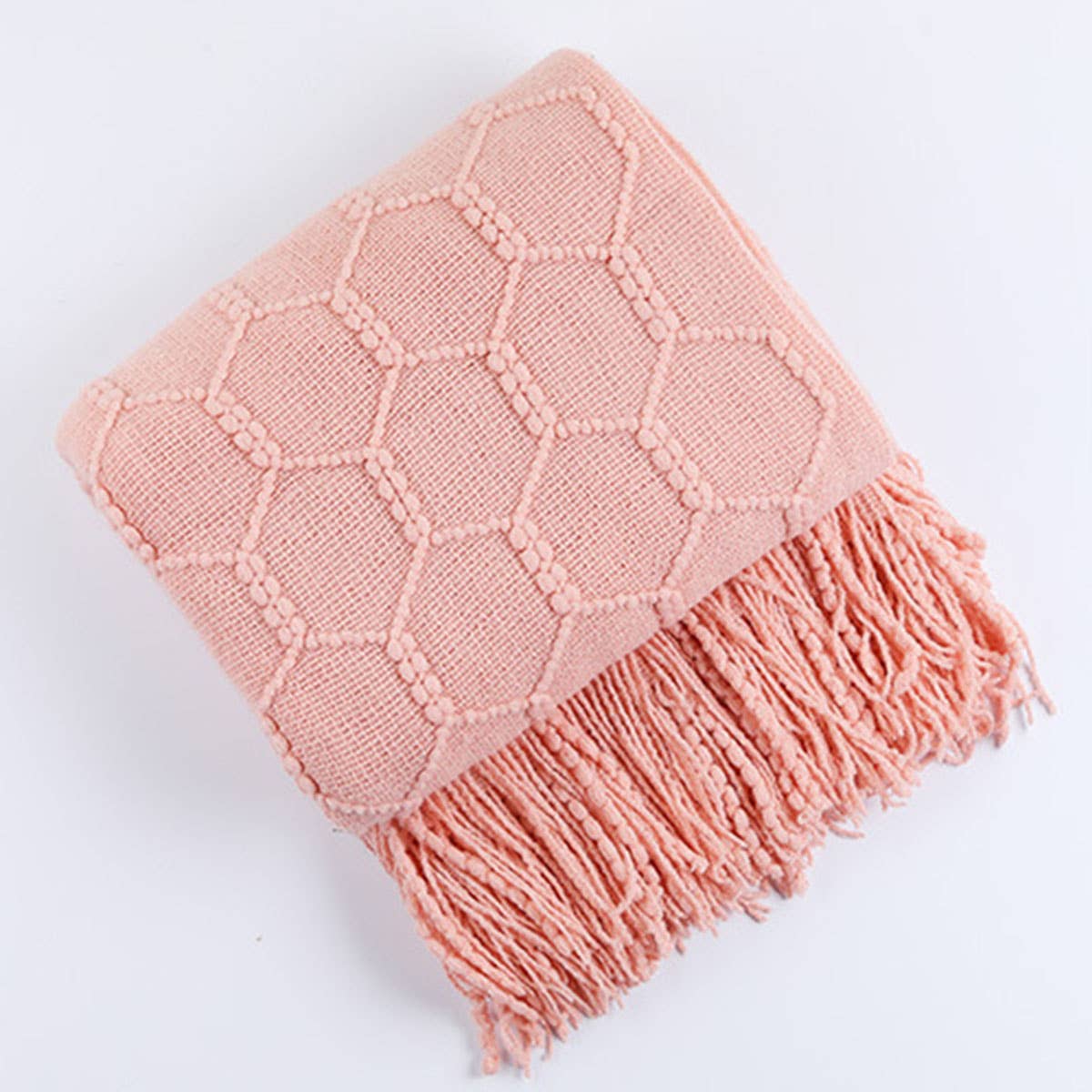 KNITTED SIMPLE THIN TASSEL SOFA BLANKET_CWMM0223