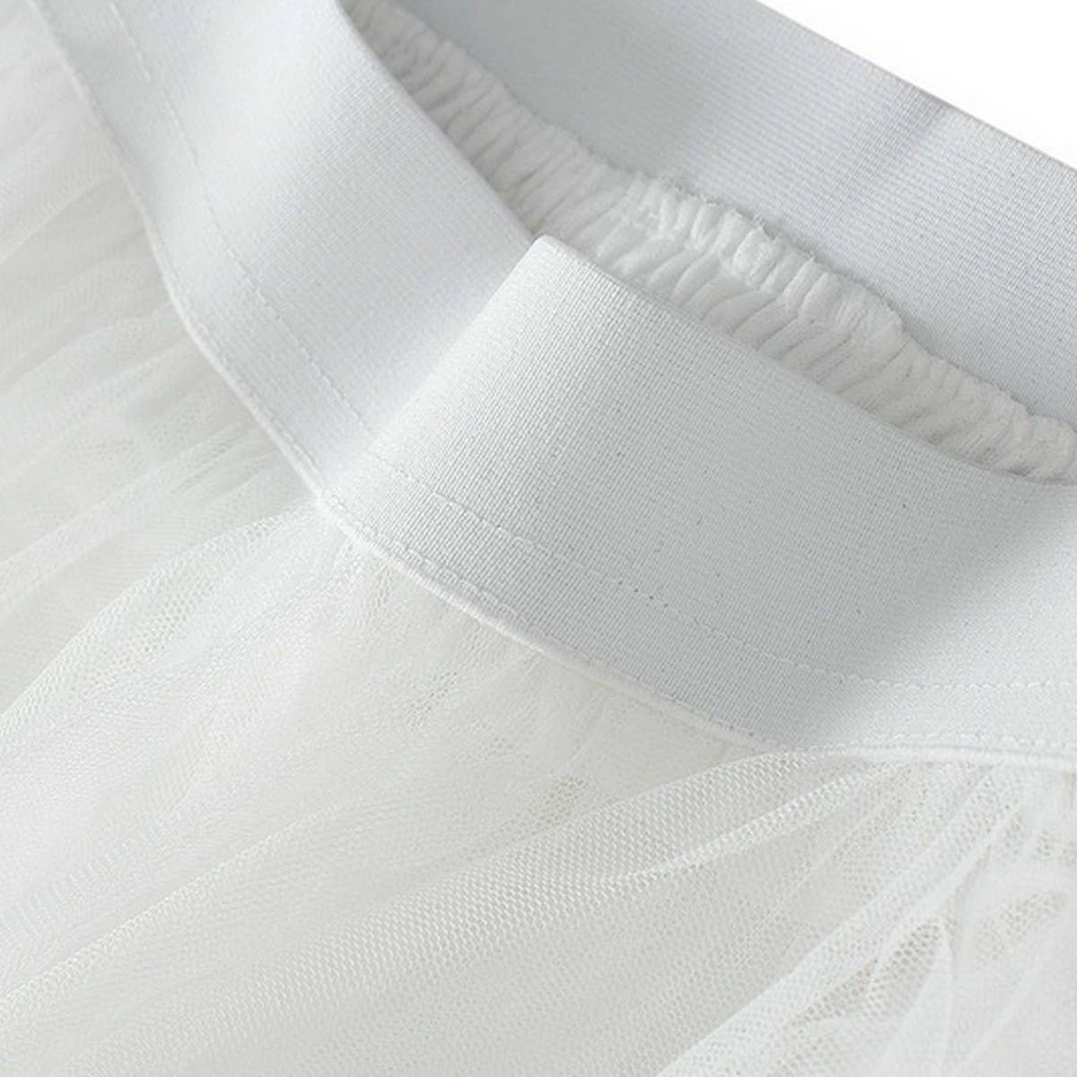 10 COLORS ELASTIC WAIST TIERED TULLE MESH SKIRT_CWBLS0396