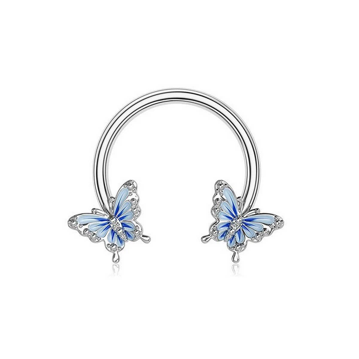 ENAMEL BUTTERFLY PIERCING SET BELLY EAR NOSE_CWMM9245
