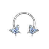 ENAMEL BUTTERFLY PIERCING SET BELLY EAR NOSE_CWMM9245