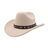 MEN WOMEN WOOL COWBOY FEDORA HAT ETHNIC STYLE_CWAH04498