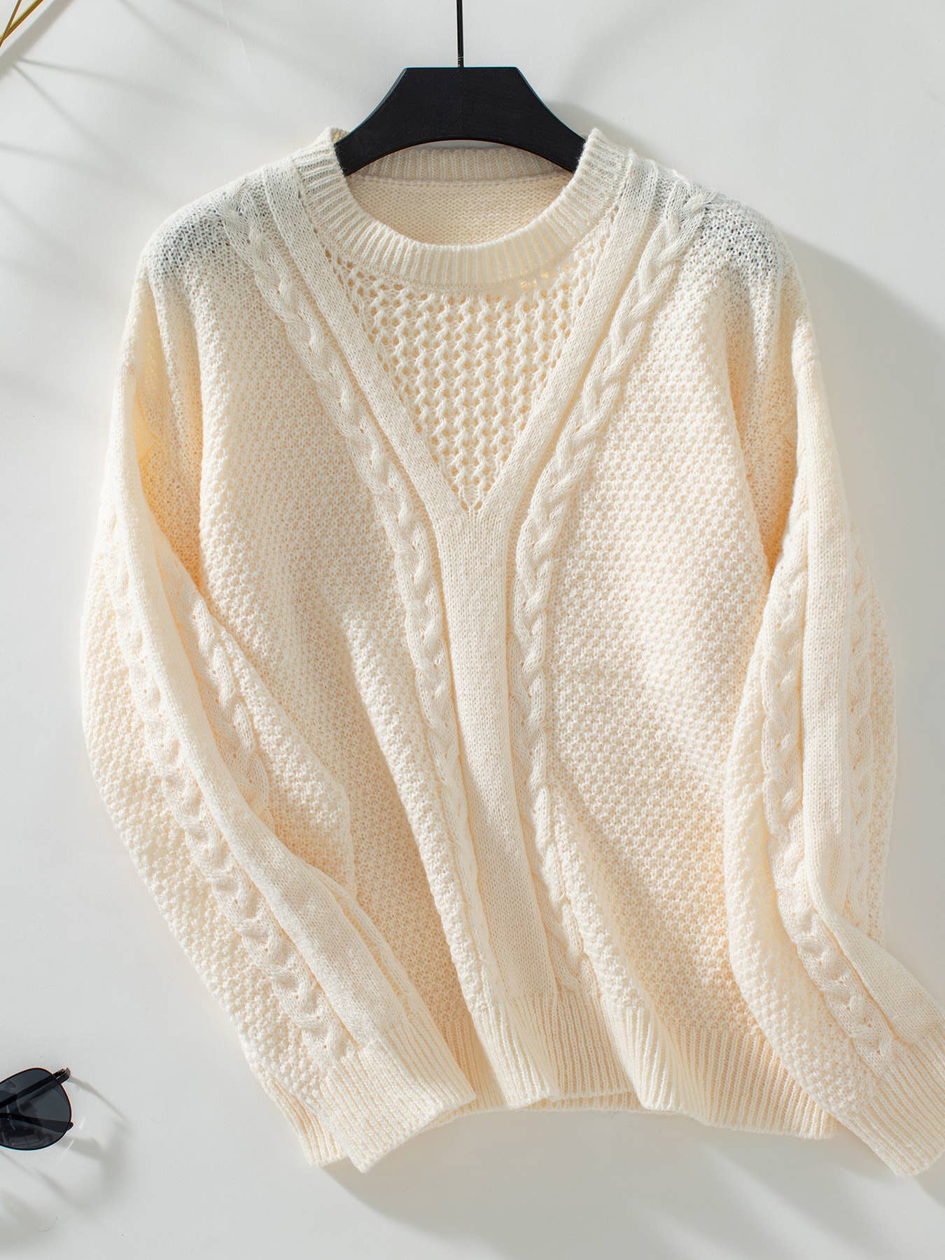 Solid Hollow-Out Pullover Vintage Kinky Knitwear