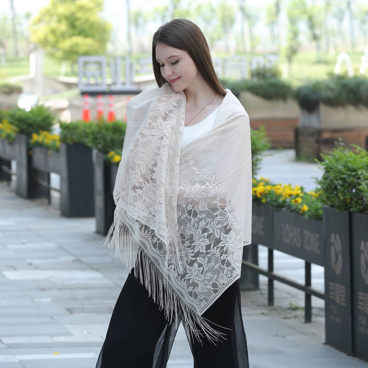 LACE SHAWL FOR WOMEN EVENING CASUAL WRAP_CWASC1082