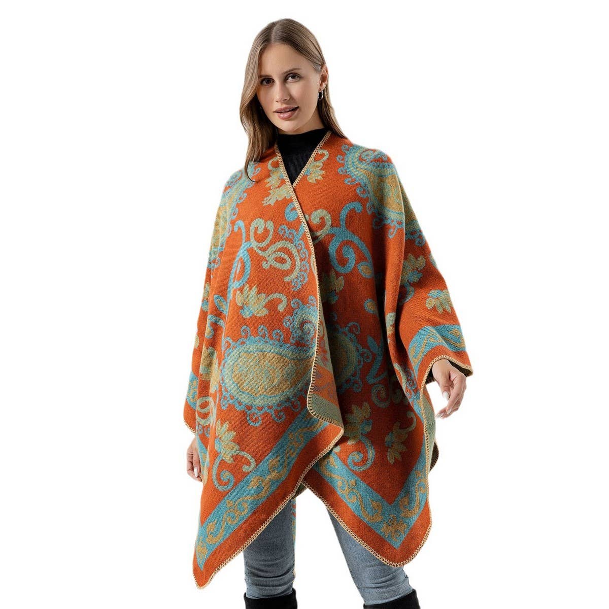 RETRO SHAWL SCARF WARM OUTERWEAR CAPE_CWASC2215