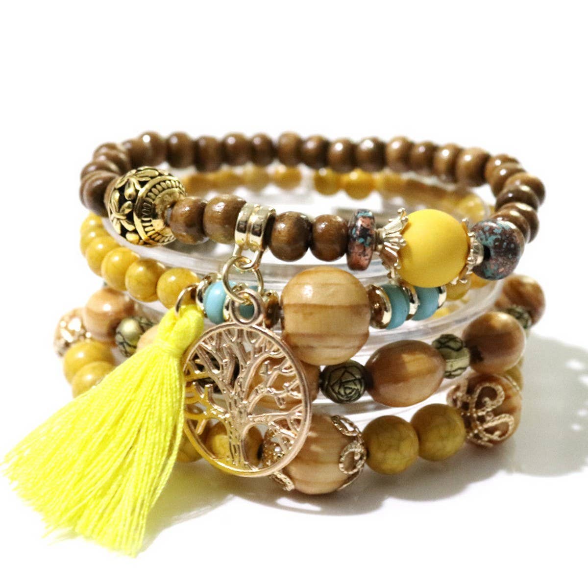 BOHEMIAN TASSEL WOODEN STRING FASHION BRACELET_CWASC0692