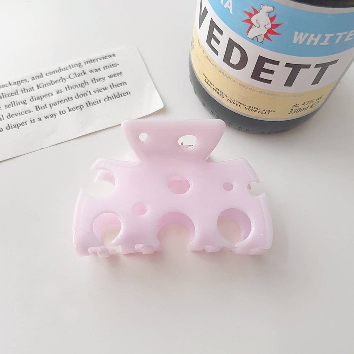 CHEESE SHAPE ACRYLIC HAIR CLAW MEDIUM CHIC CLIP_CWAHA2697