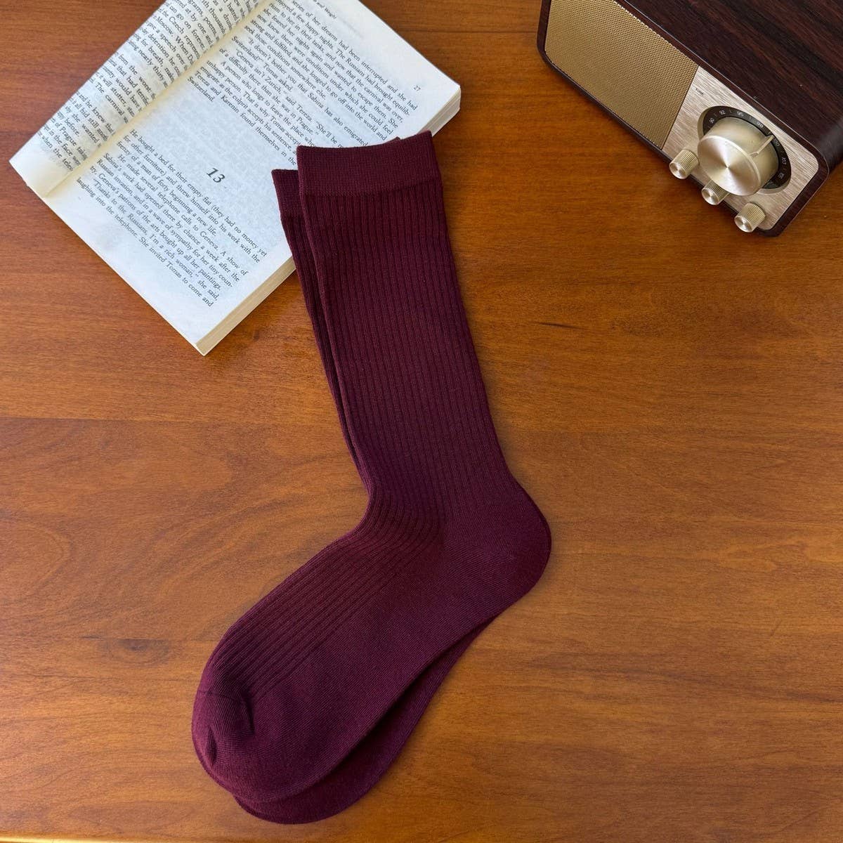 NEW COTTON VERTICAL STRIPED BONELESS PILE SOCKS_CWMS1393