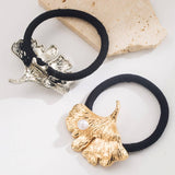 METAL GINKGO LEAF HAIR TIE WITH PEARL ACCENT_CWAHA6231