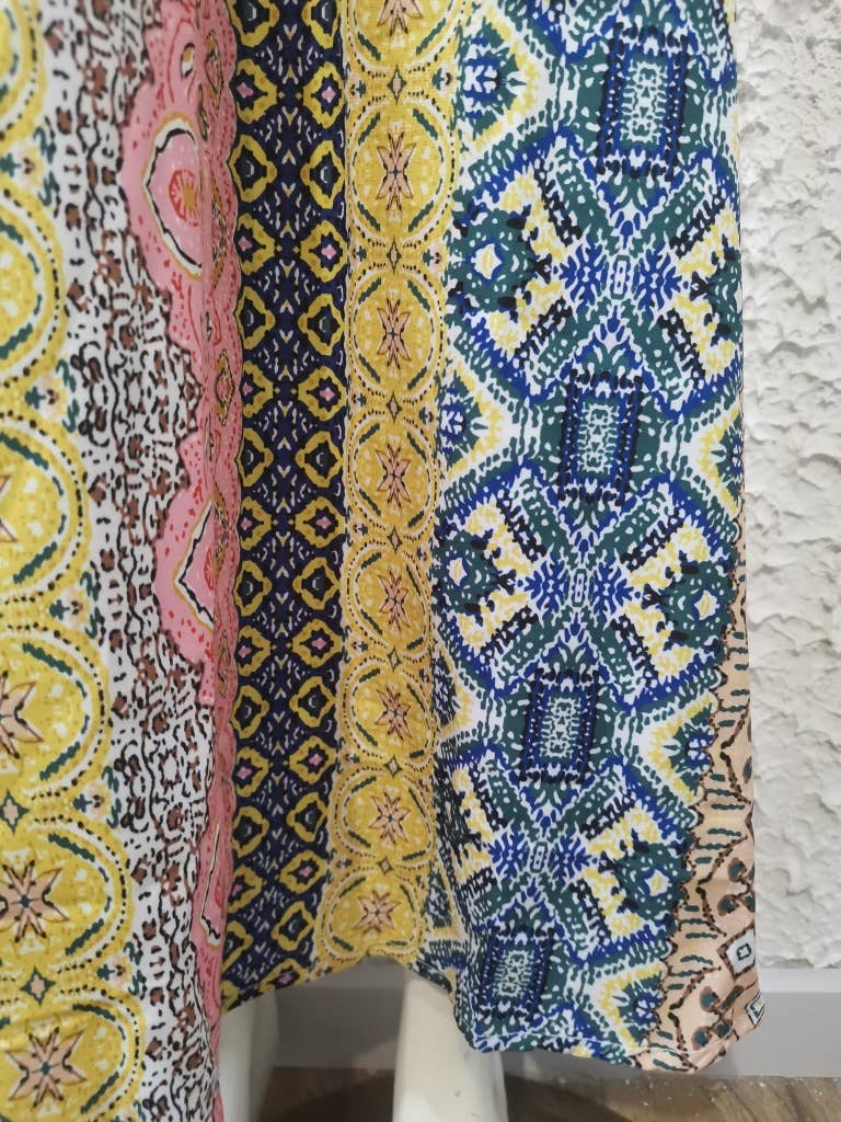 V-Neck Halter Halter Print Dress