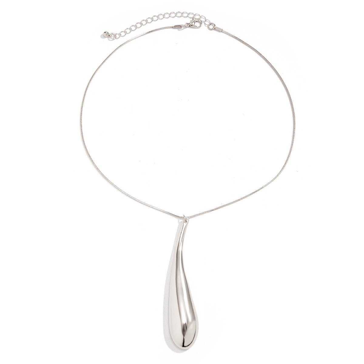 Water Drop Big Pendant Punk Style Necklace