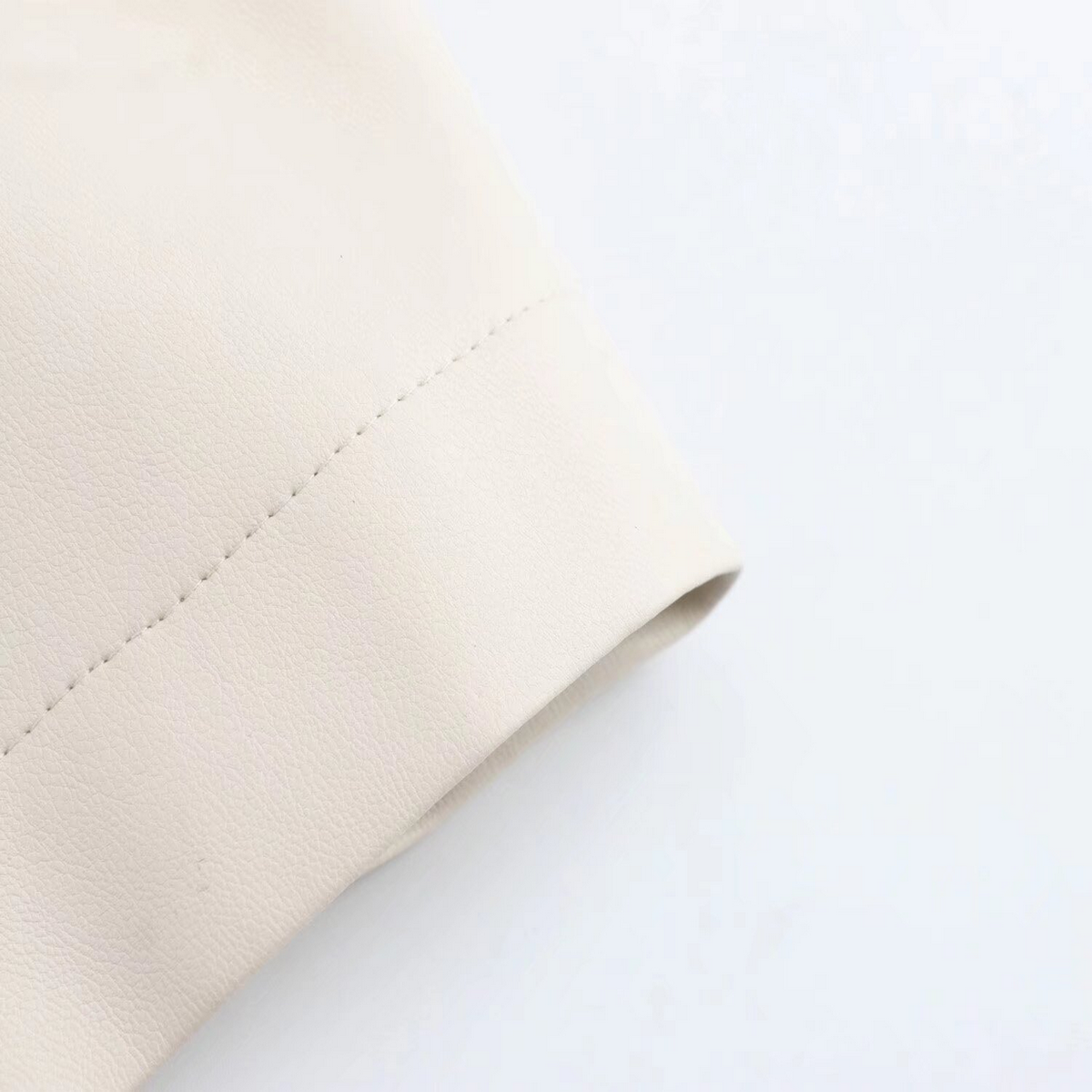 CASUAL FAUX LEATHER MIDI SKIRT TRENDY FRENCH LOOK_CWDSD8354