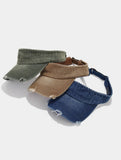 DISTRESSED DENIM VISOR HAT VINTAGE SUNSHADE CAP_CWAH3286
