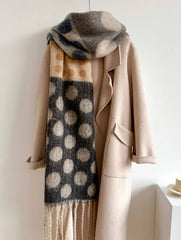 RETRO POLKA DOT WOOL LIKE THICK SCARF SHAWL WINTER_CWASC1440
