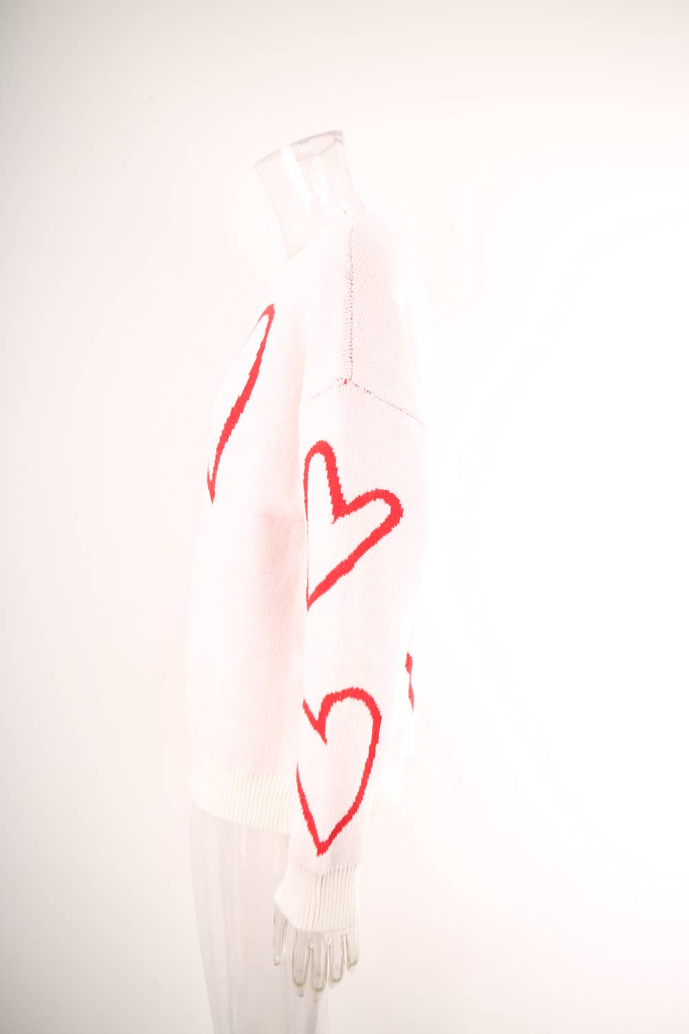 Valentines Day Color Contrast Heart Pullover Sweater