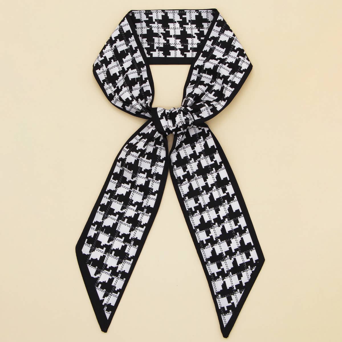 FLORAL LETTER RIBBON SCARF FOR HAIR AND BAG_CWASC0097