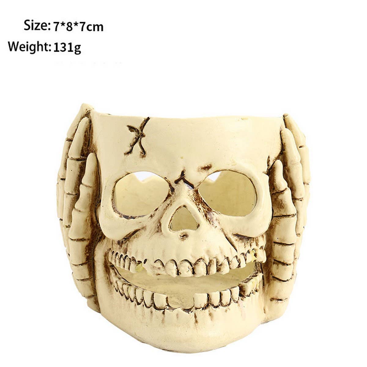 HALLOWEEN SKULL RESIN CANDLE HOLDER DECOR_CWAJE5297
