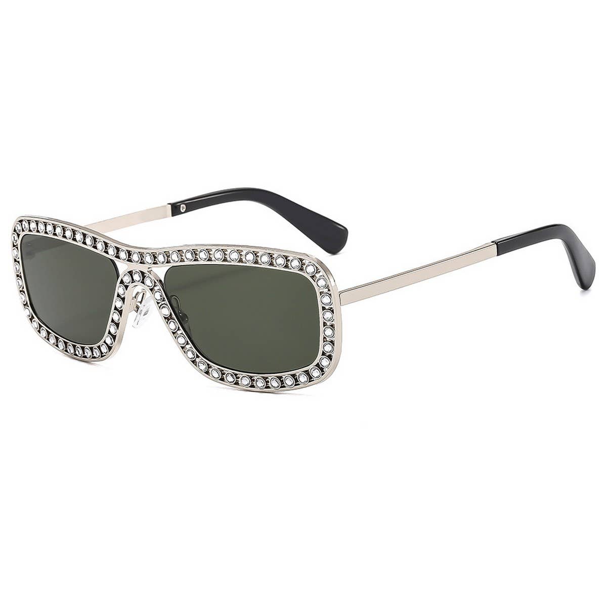 MODERN LUXE RHINESTONE METAL SUNGLASSES FOR WOMEN_CWASG1182