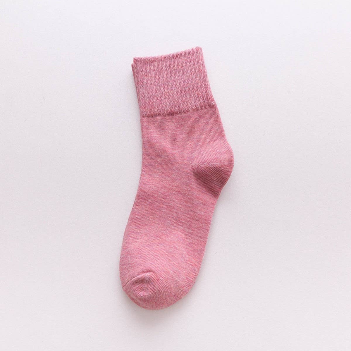 NEW SOLID COLOR HIGH CUFF WOMENS MID CALF SOCKS_CWMS1392